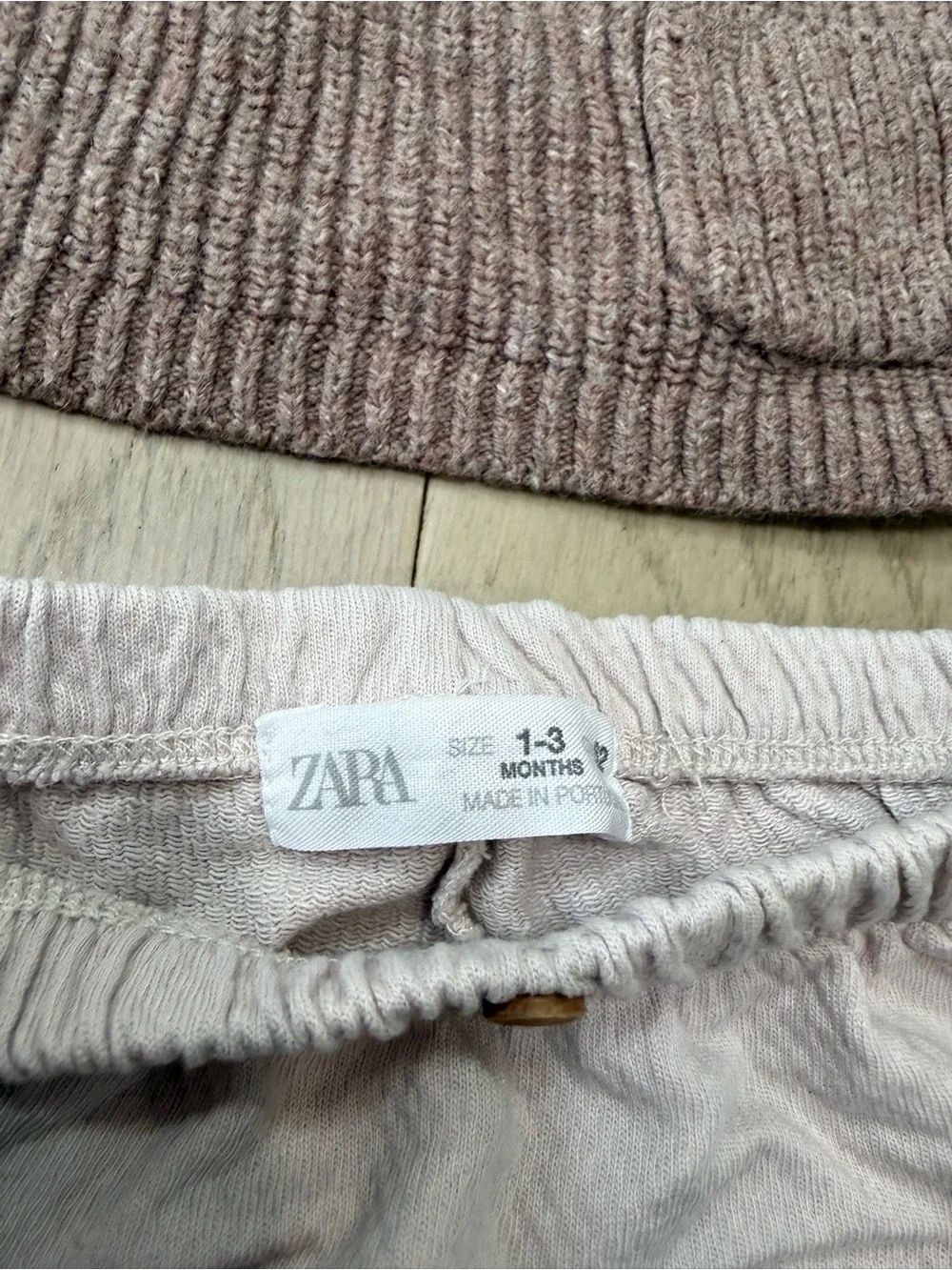 Zara Kids Three-Piece Cozy Sweater Set - Cream & Brown (2 sweaters, 1 pants)